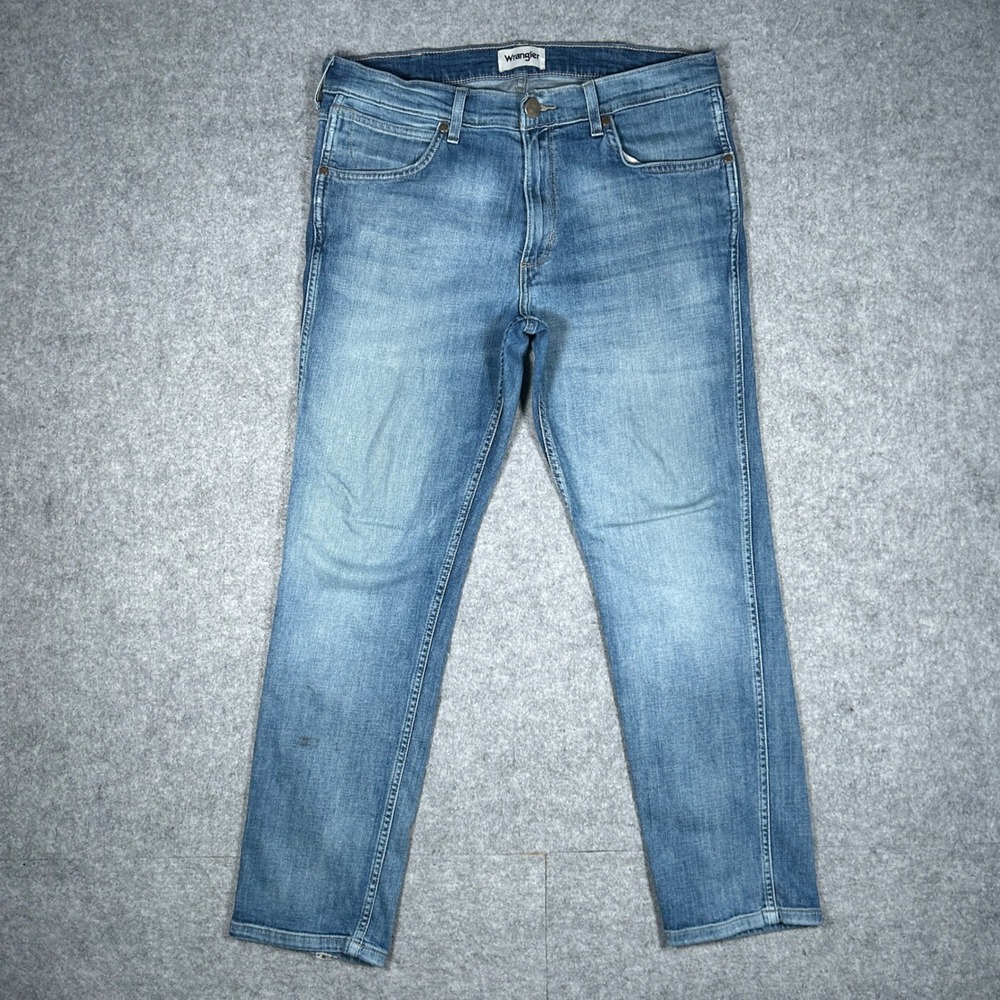 Wrangler Denim Jeans Mens 32x30 Blue Greensboro Regular Straight Casual‎